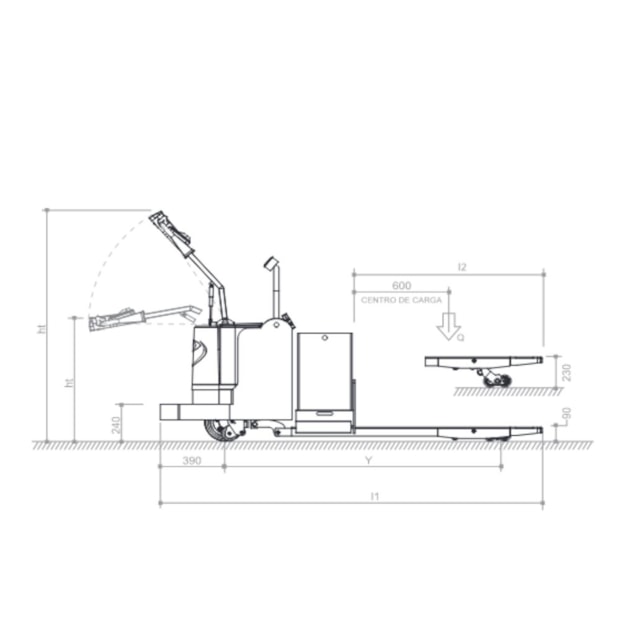 Transpalete Elétrico 2500kg 1150mm com Bateria 324+60A Monofásico TE25 PALETRANS-68d29ce6-f701-4d64-8d61-ceabfaf69a8a