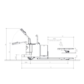 Transpalete Elétrico 2500kg 1150mm com bateria 324+60A Trifásico TE25 PALETRANS