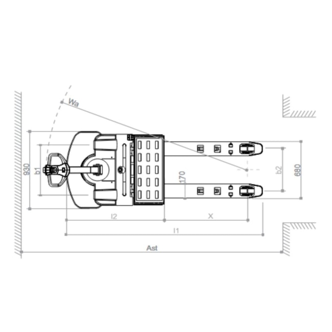 Transpalete Elétrico TE 25 2500kg 2400mm com Bateria 324+60A Trifásico PALETRANS-b8891a52-c298-4302-8713-045a6a0c62aa