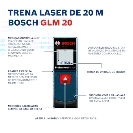 Trena a Laser 20 Metros GLM 20 BOSCH-a2f4421a-997f-466d-a9b3-6024cfe8988b