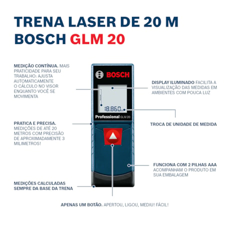 Trena a Laser 20 Metros GLM 20 BOSCH-242189b1-cea4-48f3-af35-3eee36779591