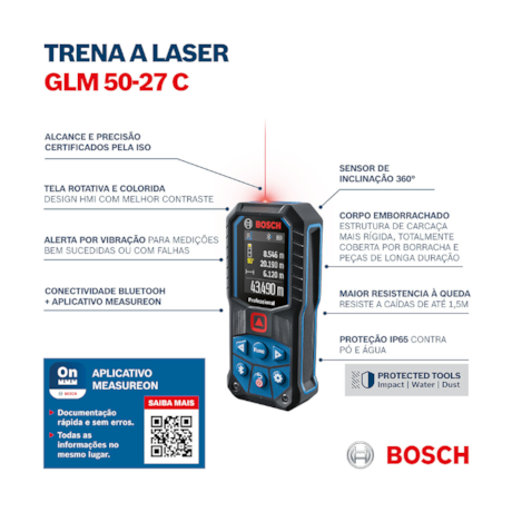 Trena a Laser 50 Metros com Bluetooth GLM 50-27C BOSCH-8af0098d-74be-4974-915e-aadb5ed59415