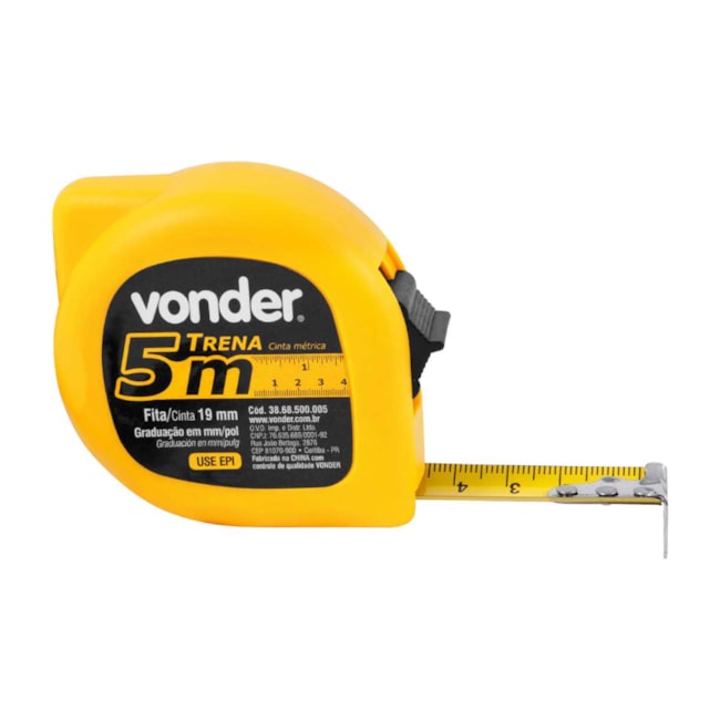 Trena Curta de Aço 5m x 19,0 mm com Trava 3868500012 VONDER-53db42c2-e941-4ecd-b3b4-287b58e75f2c