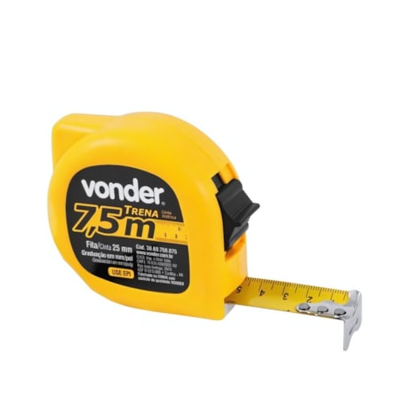 Trena Curta de Aço 7,5m x 25mm mm/Pol sem Blister Caixa com 6 Peças 3868750006 VONDER-2ee0dfc0-100c-49f1-ae3d-a77e00658382