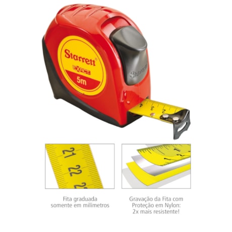 Trena Curta de Bolso Exact 5 Metros KTX34-5M-S STARRETT-246e476b-a28d-460a-afa9-6f6d97f3d258