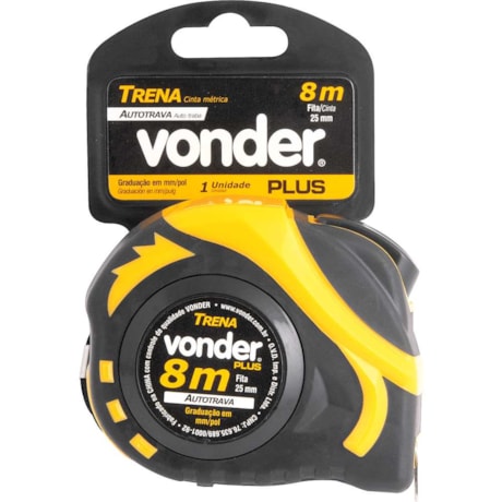 Trena Curta em Aço 8 Metros X 25mm com Auto Trava Plus 3868808808 VONDER-fa9307a2-5388-4989-b3bd-4f06d33ac796