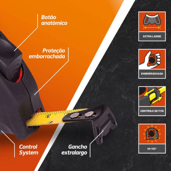 Trena de Aço 3 Metros X 12mm Emborrachada L610CMED LUFKIN-3dc819fb-cf2f-442a-85d0-897ad9996429