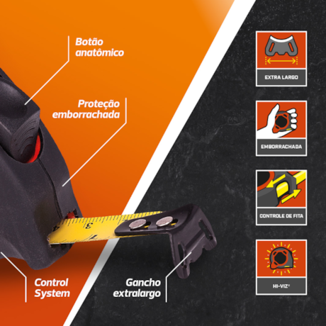 Trena de Aço 5 Metros X 19MM Emborrachada Blister L616CMEB-2 LUFKIN-f7945e06-a661-4a66-9b54-ac5181550561
