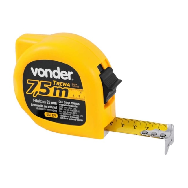 Trena de Aço 7,5m x 25,0 mm com Trava 3868750006 VONDER-e9894d16-7efd-46eb-b193-d932f4b48a7f