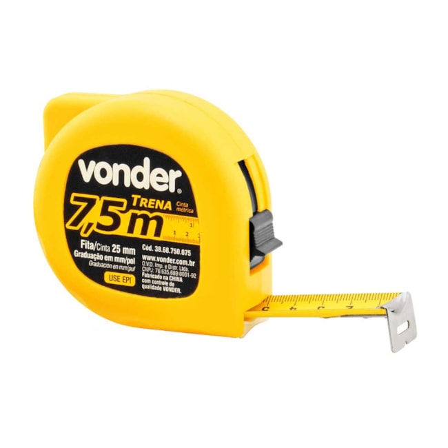 Trena de Aço 7,5m x 25mm com Trava 3868750075 VONDER-624bc75a-1726-4220-bfbd-4388b538169b