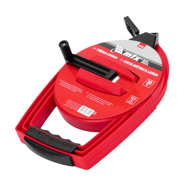 Trena de Aço Longa 30mx12.5mm Fita Metálica e Estojo Plástico Fechado 3122455 MTX-67876a81-73ac-4c06-84b5-ba36ce80d249