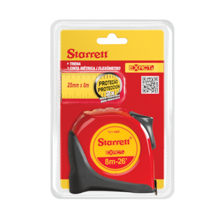 Trena de Bolso Exact em Aço 8 Metros X 25mm KTX1-8M-S STARRETT-422f7548-3adb-4e2d-ab97-780ddac3b4df