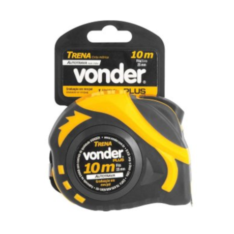 Trena em Aço Curta 10MetrosX25mm com Auto Trava Plus 3868110110 VONDER-0656db72-63a6-4122-a97a-6014802f110a