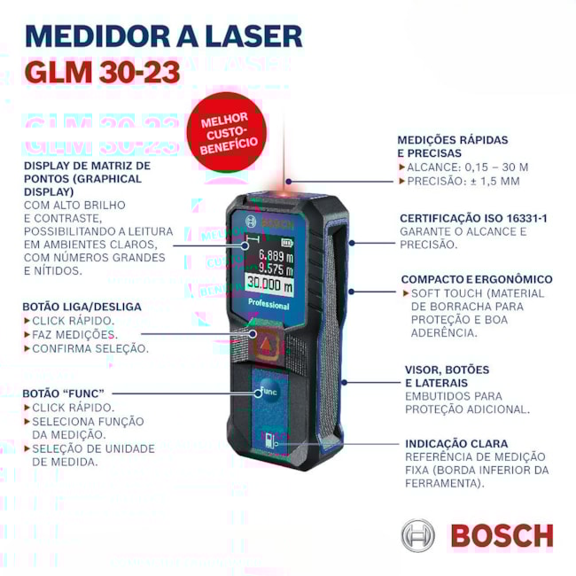 Trena Laser 30 metros Linha Vermelha GLM 30-23 BOSCH-2293c1a9-9c7f-475a-8796-d4910e8ceb92
