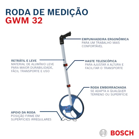 Trena Roda Analógica 9999M 5DIG Cabo Telescópico 0601074000 GWM 32 BOSCH-069064cc-5597-4386-a50e-151d40362461