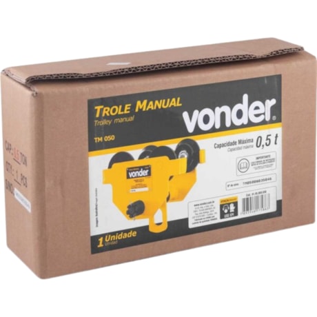 Trole Manual 0,5 tonelada (0,5 tf) TM050 6195000050 VONDER-581fb503-5704-4d0c-8e93-f3361e880dc9