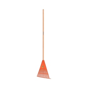 Vassoura Plástica Laranja com 18 Dentes Cabo de Madeira 120cm 77850681 TRAMONTINA