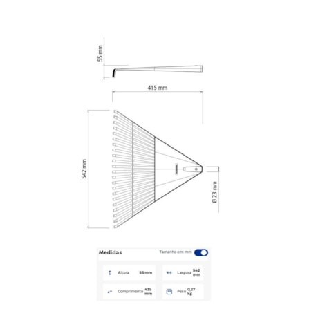 Vassoura Plástica Laranja para Grama/Jardim 22 Dentes sem Cabo 77850221 TRAMONTINA-7e178a52-4a30-42e1-966e-3271b5d7bc6f