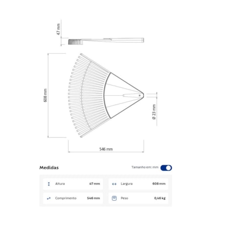 Vassoura Plástica Laranja para Grama/Jardim 26 Dentes sem Cabo 77855261 TRAMONTINA-e8751757-3647-4092-8960-0ab7e98a5343