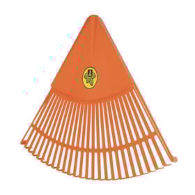 Vassoura Plástica Laranja para Grama/Jardim 26 Dentes sem Cabo 77855261 TRAMONTINA