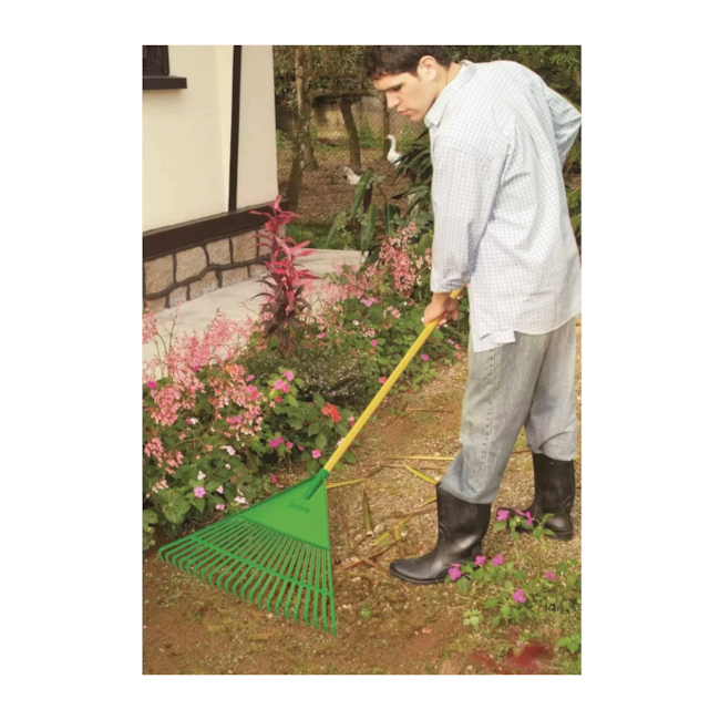 Vassoura Plástica para Jardim com Cabo de Madeira 22 Dentes Fj-1011 TRAPP-6943b351-84ac-4fc8-8359-a12234be81f2