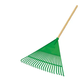 Vassoura Plástica para Jardim com Cabo de Madeira 22 Dentes Fj-1011 TRAPP
