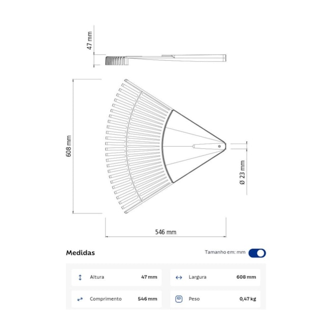 Vassoura Plástica Preta para Grama/Jardim 26 Dentes sem Cabo 77855264 TRAMONTINA-512d3997-9cb1-490d-8f68-3f14b1b43033