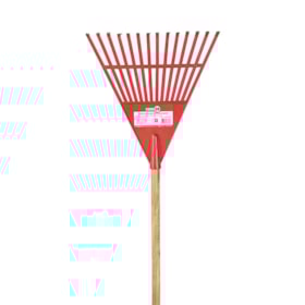 Vassoura Plástica Vermelha para Grama com 22 Dentes Cabo de Madeira 120cm 3129022004 NOVE54