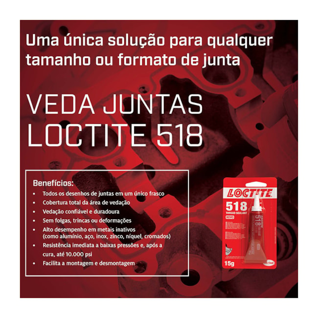 Veda Flange Baixo Torque para Usos Gerais 50g 518 LOCTITE-c41a4678-702f-48e7-9e57-906e8e64f6eb