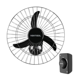 Ventilador de Parede Oscilante 50cm 3 Pás 200W Bivolt Preto 538 VENTISOL