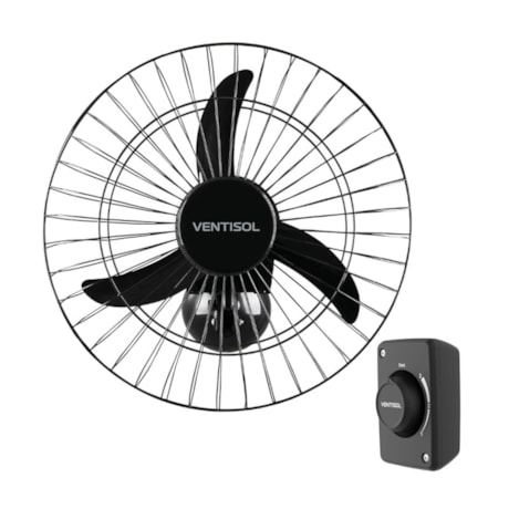 Ventilador de Parede Oscilante 50cm 3 Pás 200W Bivolt Preto 538 VENTISOL-435b21e0-f4e5-4977-a38b-e10a5ee55557