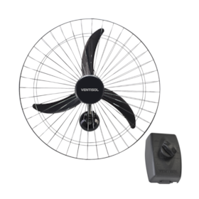 Ventilador Oscilante para Parede 60cm 3 Pás 147W Preto NEW-452 VENTISOL