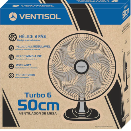 Ventilador Turbo Oscilante de mesa 6 Pás 50cm 135W Preto 4259 VENTISOL-04525bdd-0bae-448d-a650-7e3afdf5701d