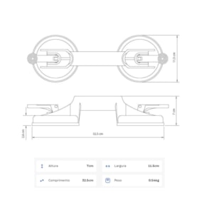 Ventosa Dupla Corpo em ABS 100kg 43195102 TRAMONTINA MASTER